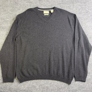 Weatherproof Vintage Sweater Mens XL Gray Long Sleeve Merino Wool Blend